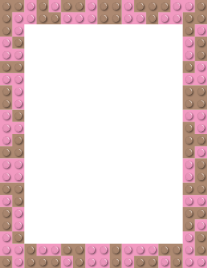 Brown and Pink Toy Block Border