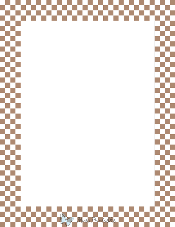 Brown and White Mini Checkered Border
