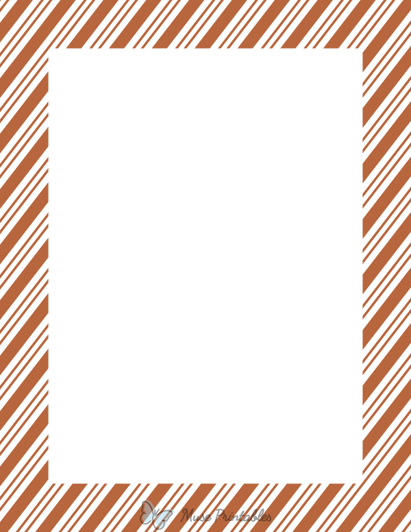 Brown and White Peppermint Stripe Border