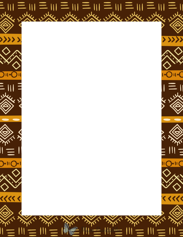 Brown Hand-Drawn Tribal Border