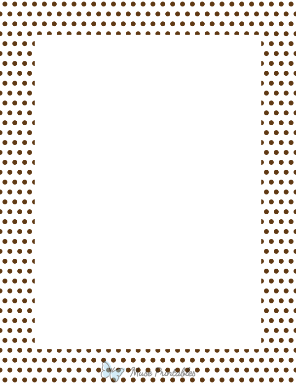Brown on White Mini Polka Dot Border
