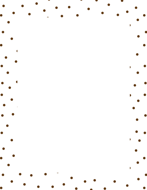 Brown on White Random Mini Polka Dot Border