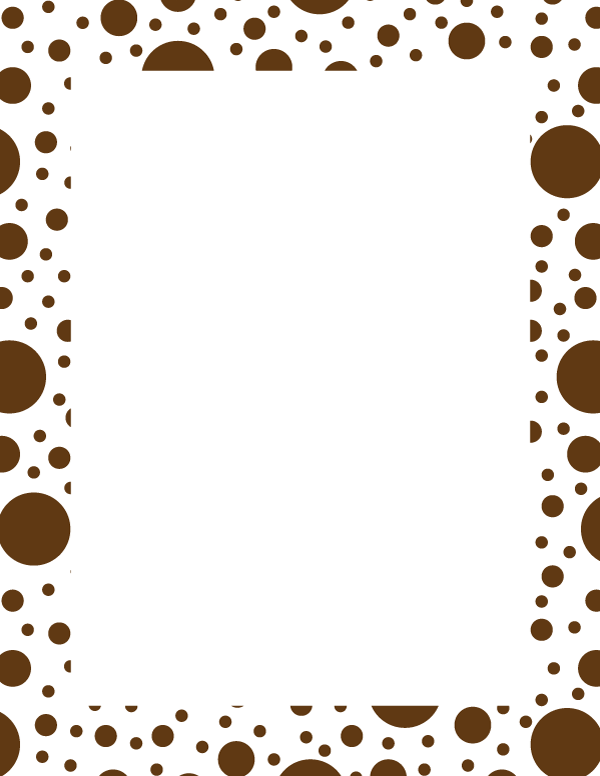 Brown on White Random Polka Dot Border