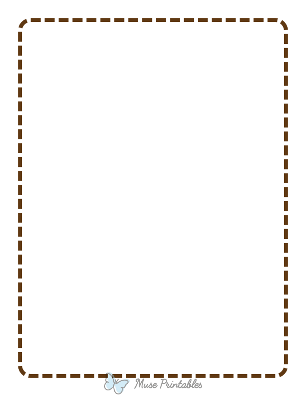 Brown Rounded Medium Dashed Line Border