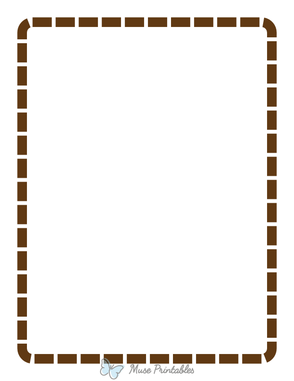 Brown Rounded Thick Dashed Line Border