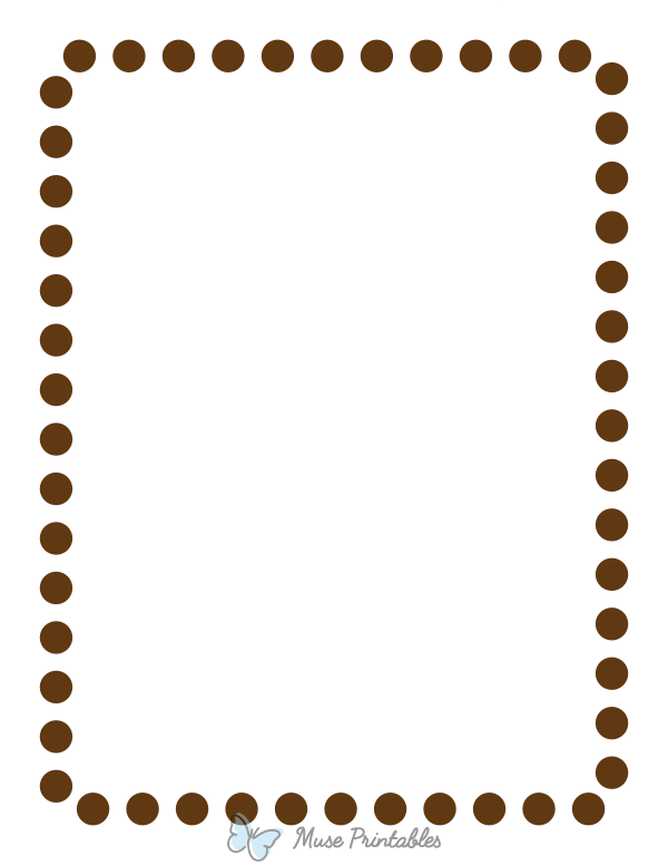Printable Brown Rounded Thick Dotted Line Page Border