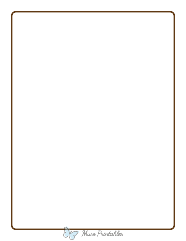 Brown Rounded Thin Line Border