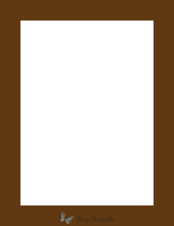 Printable Brown Solid Page Border