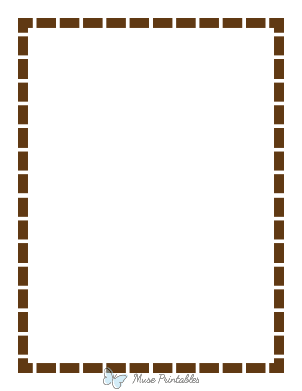 Brown Thick Dashed Line Border