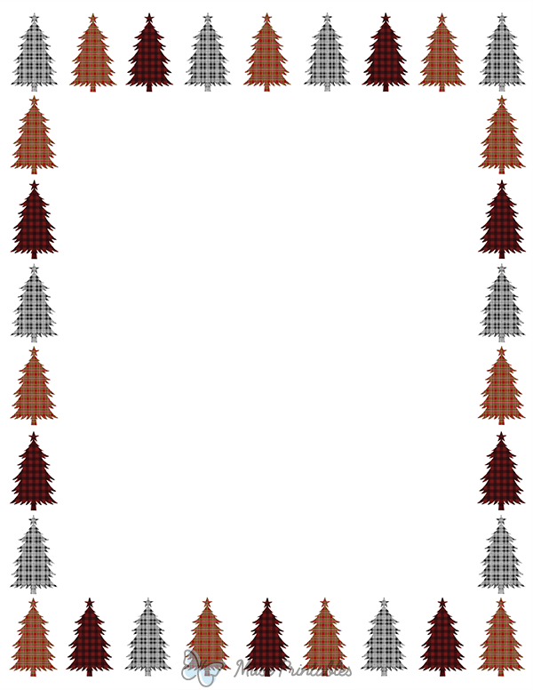 Buffalo Plaid Christmas Tree Border
