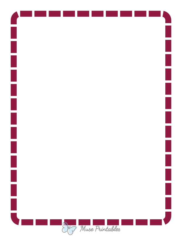Burgundy Rounded Thick Dashed Line Border