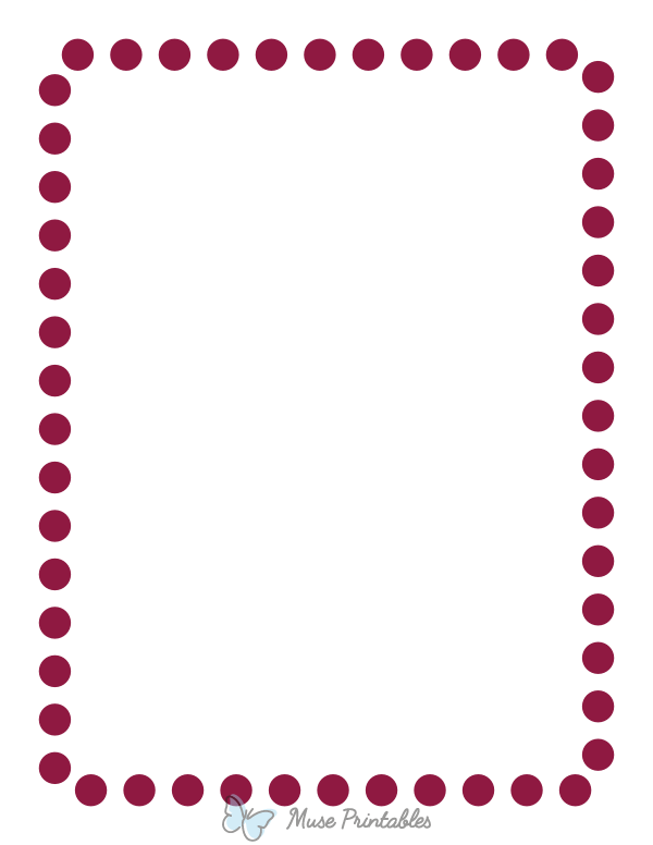Burgundy Rounded Thick Dotted Line Border