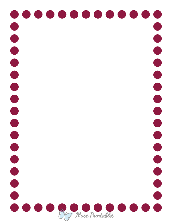 Burgundy Thick Dotted Line Border
