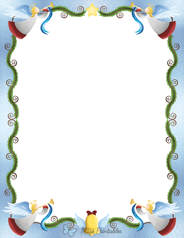 Printable Christmas Angel Page Border