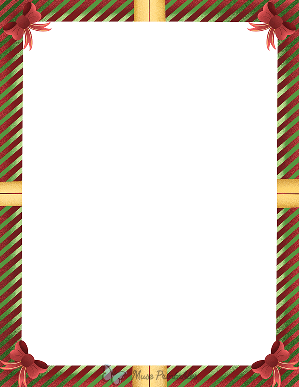 Printable Christmas Wrapping Paper Page Border