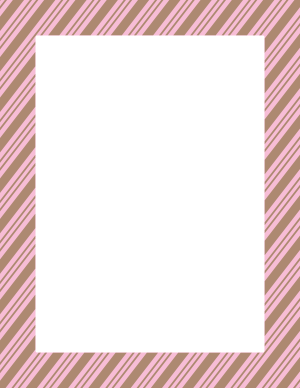 Coffee and Light Pink Peppermint Stripe Border