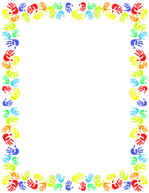 Colorful Handprint Border