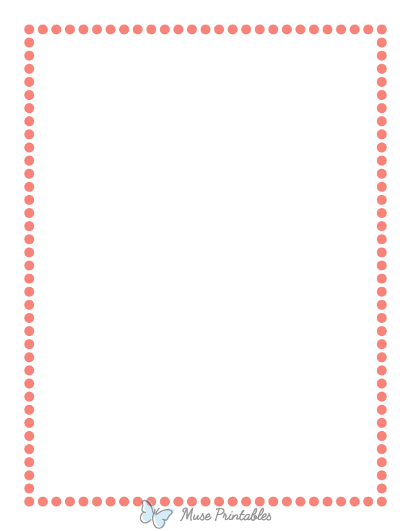 Coral Medium Dotted Line Border