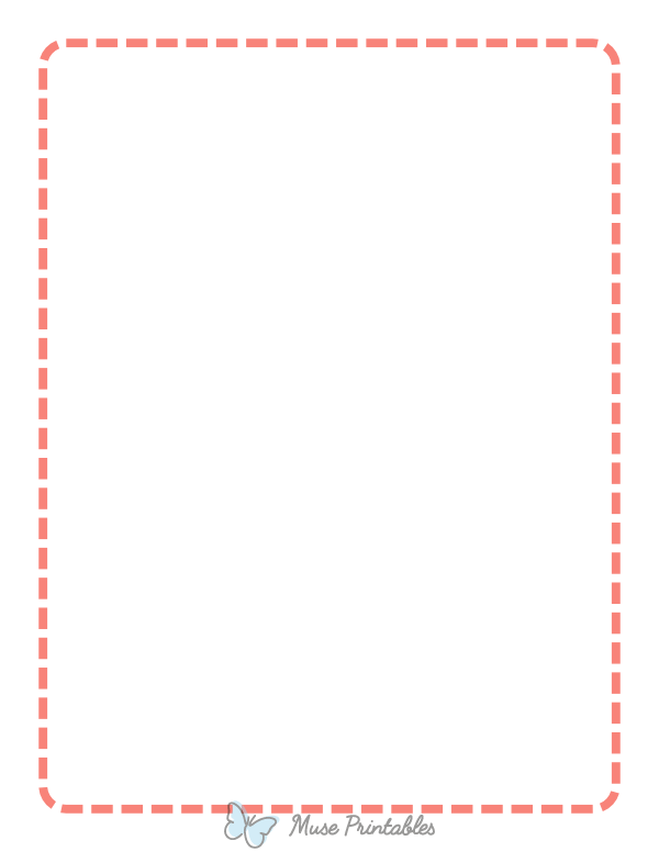 Coral Rounded Medium Dashed Line Border