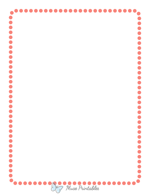 Coral Rounded Medium Dotted Line Border