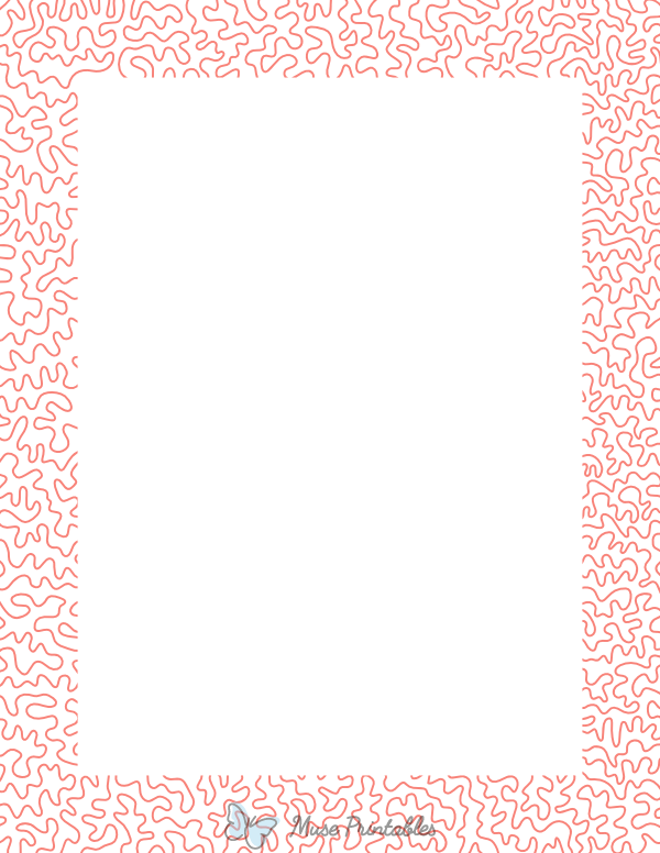 Coral Squiggly Line Border