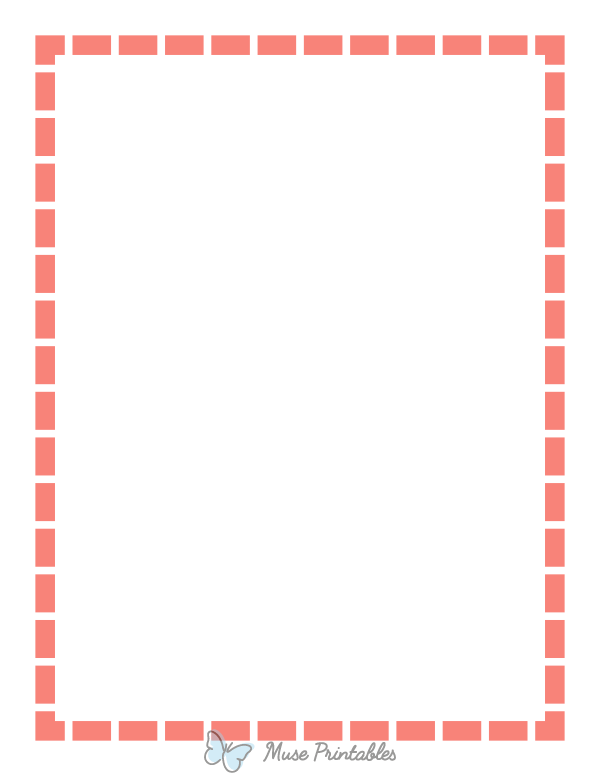 Coral Thick Dashed Line Border