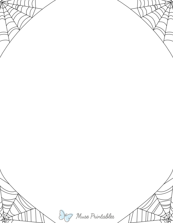 Printable Corner Spider Web Page Border