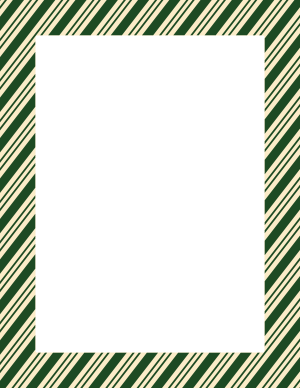 Cream and Dark Green Peppermint Stripe Border