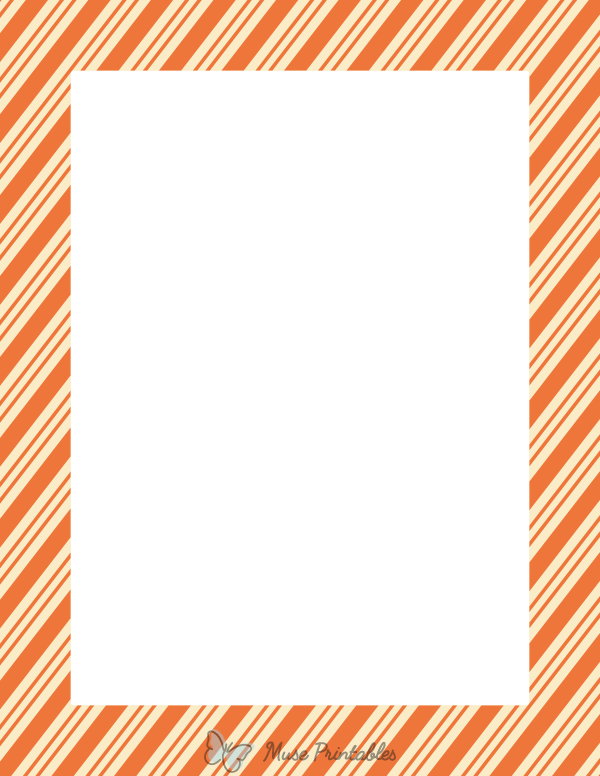 Cream and Orange Peppermint Stripe Border