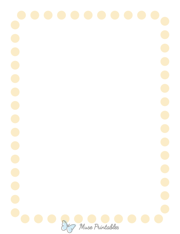 Printable Cream Rounded Thick Dotted Line Page Border