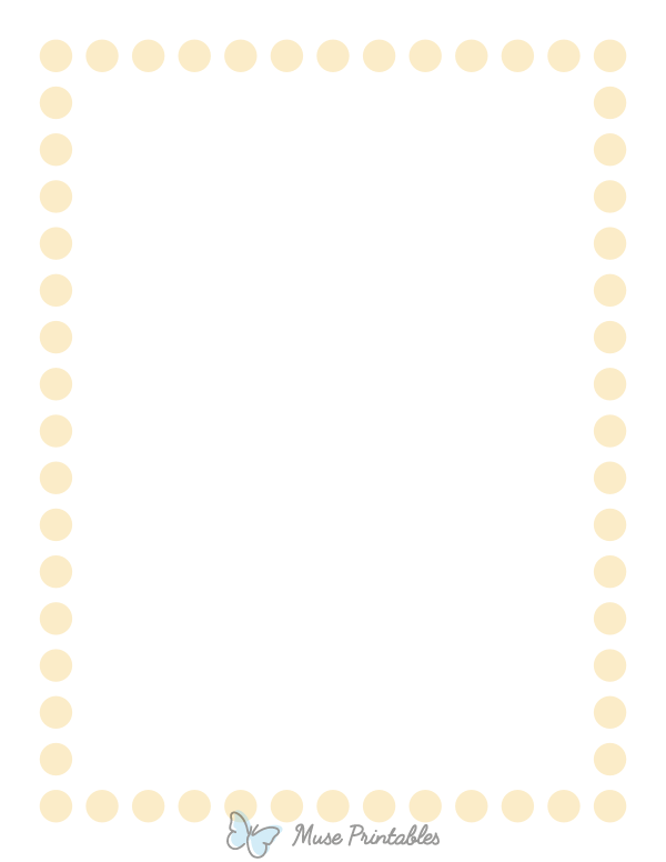 Printable Cream Thick Dotted Line Page Border