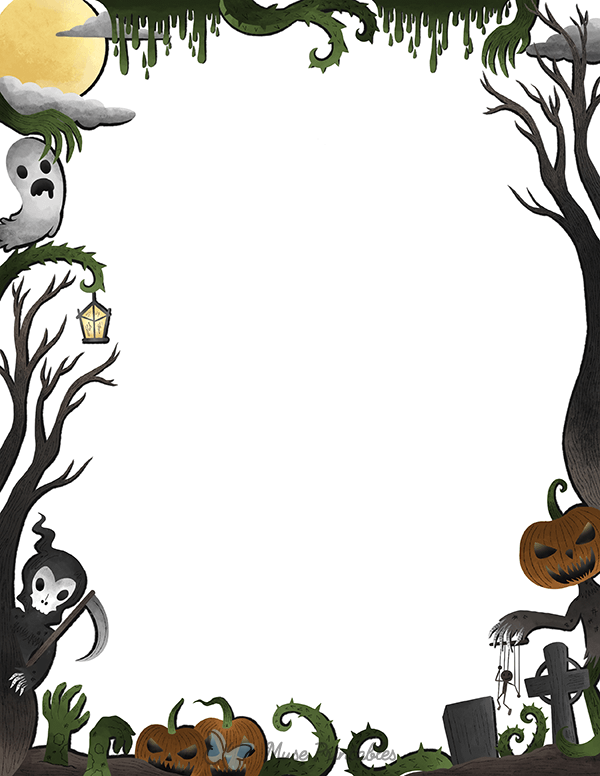 Printable Creepy Halloween Page Border Printable Creepy Halloween Page Border