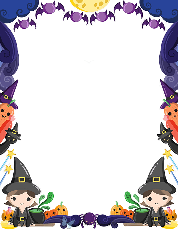 Cute Witch Border