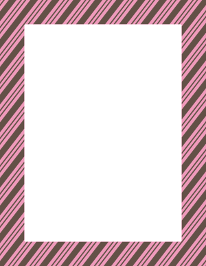 Dark Brown and Light Pink Peppermint Stripe Border