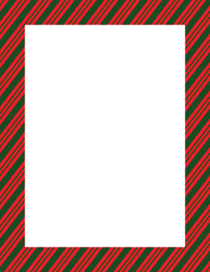Dark Green and Red Peppermint Stripe Border