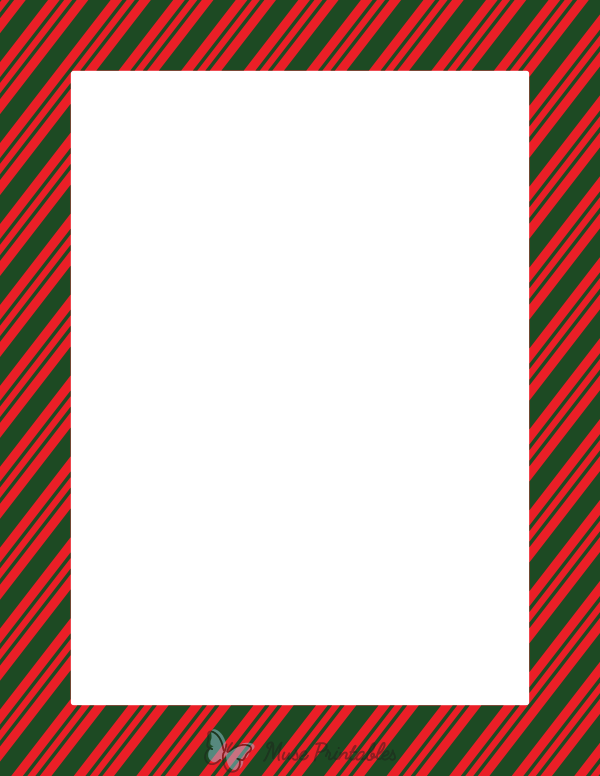 Dark Green and Red Peppermint Stripe Border