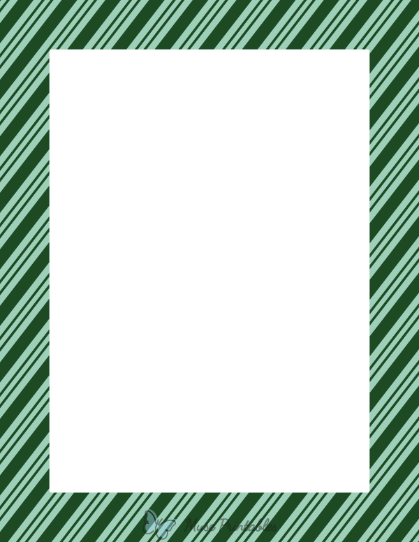 Dark Green and Seafoam Green Peppermint Stripe Border