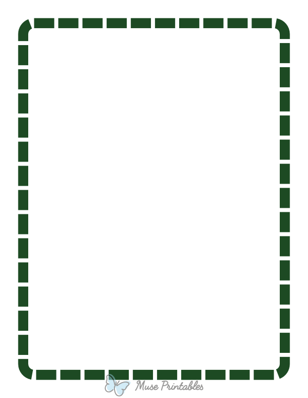 Dark Green Rounded Thick Dashed Line Border