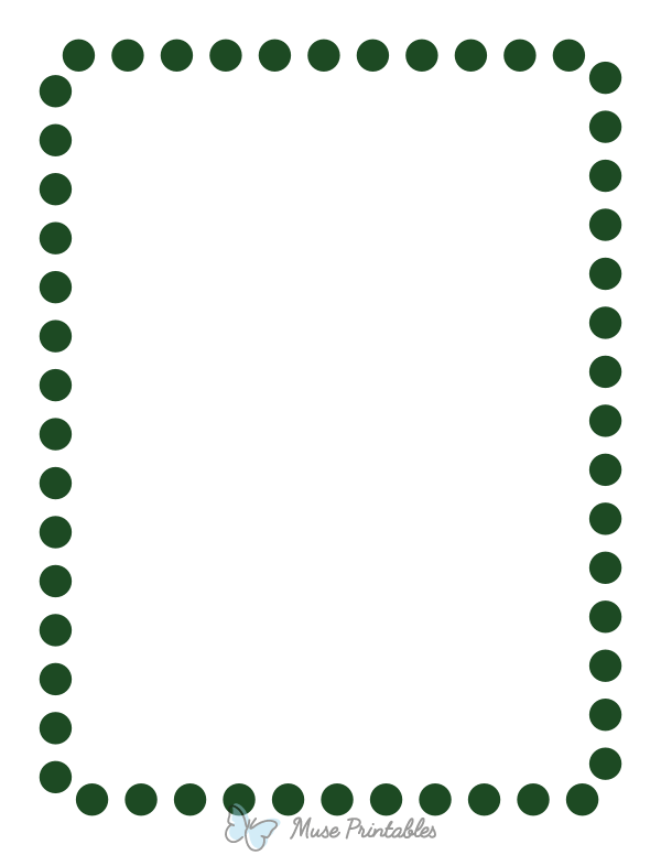 Dark Green Rounded Thick Dotted Line Border