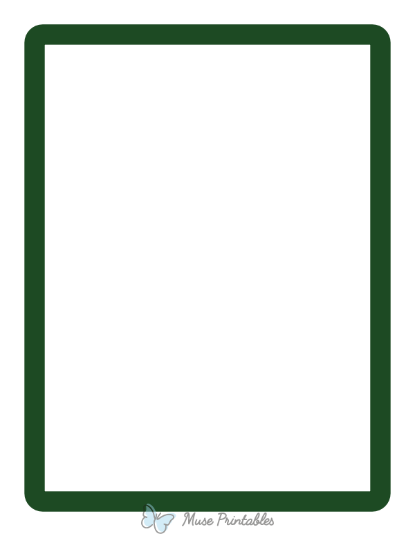 Dark Green Rounded Thick Line Border
