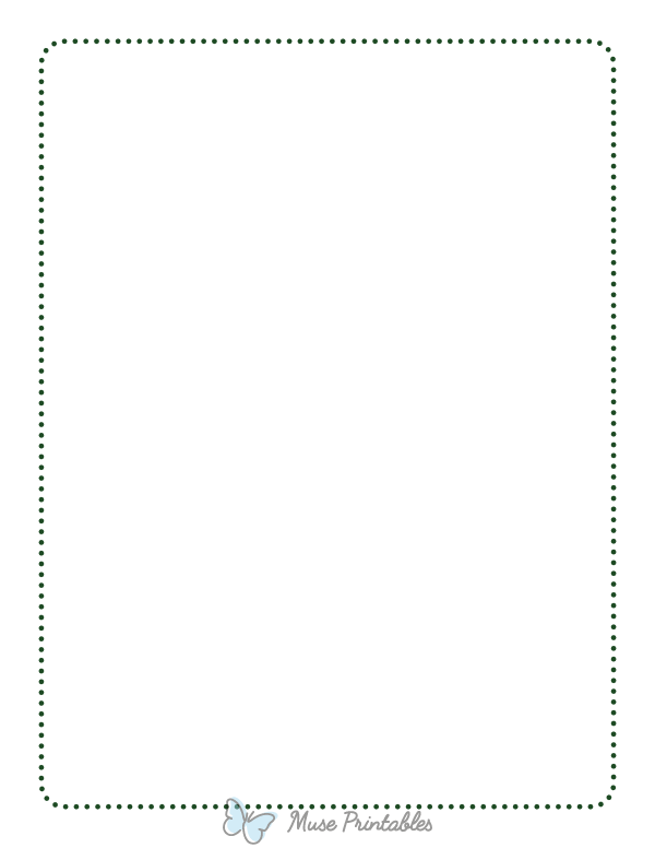 Dark Green Rounded Thin Dotted Line Border