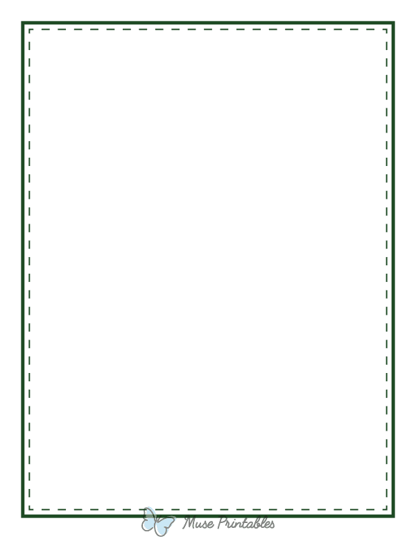 Dark Green Solid And Dashed Line Border