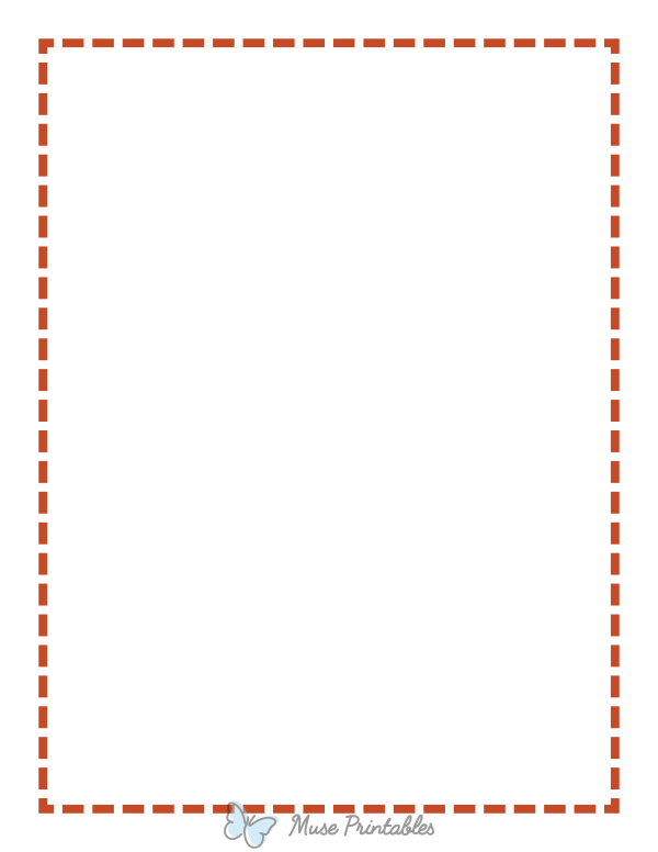 Dark Orange Medium Dashed Line Border