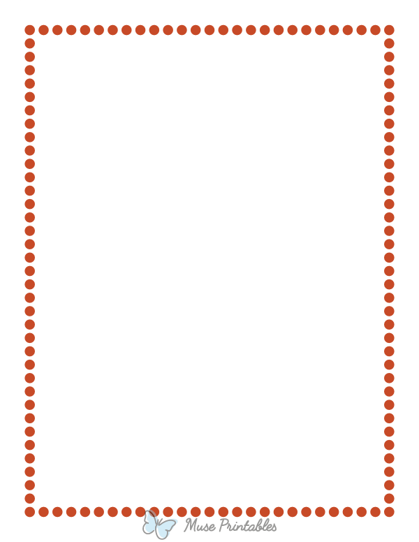Dark Orange Medium Dotted Line Border