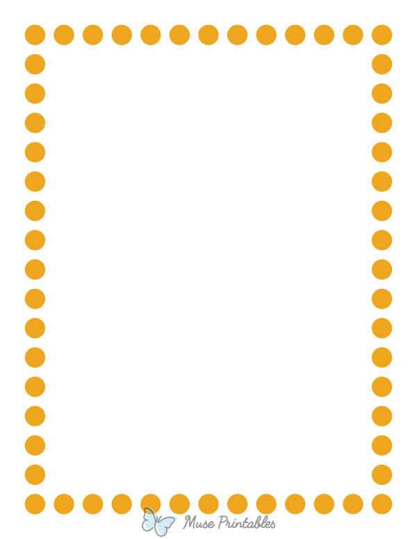 Printable Dark Yellow Thick Dotted Line Page Border
