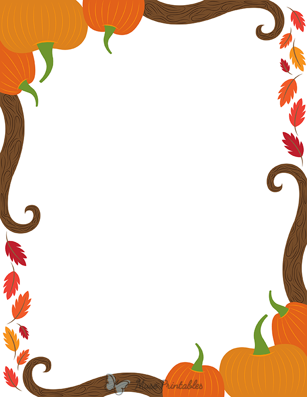 Fall Pumpkin Border Clip Art