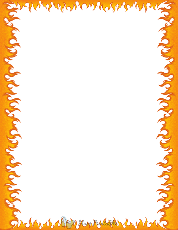 Printable Flame Border
