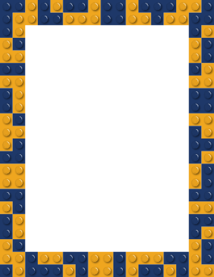 Gold and Navy Blue Toy Block Border