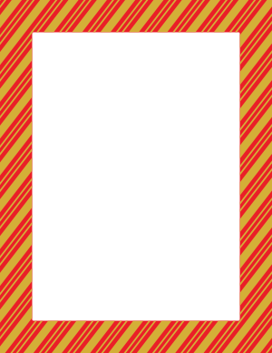 Gold and Red Peppermint Stripe Border
