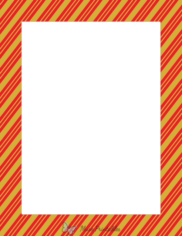 Gold and Red Peppermint Stripe Border